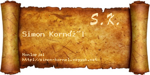 Simon Kornél névjegykártya