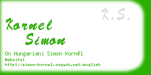 kornel simon business card