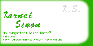 kornel simon business card